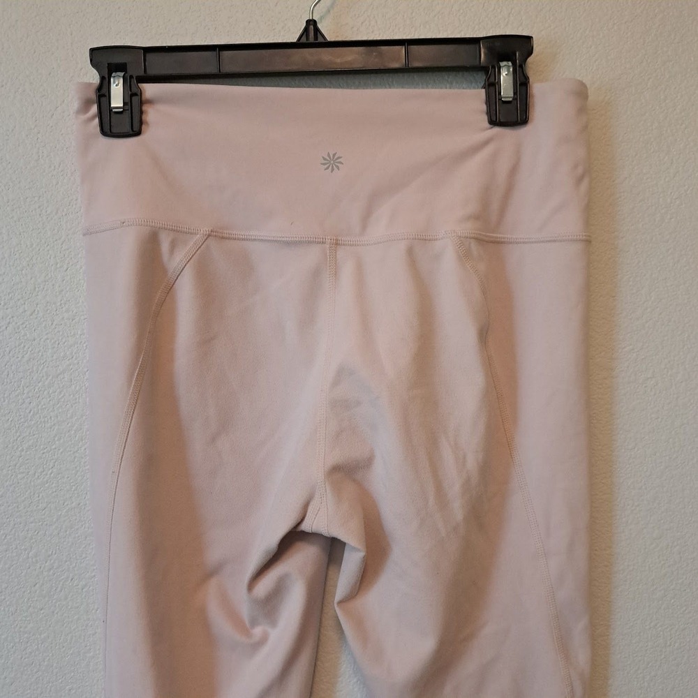 Athleta Womens High Rise Mesh Panel 7/8 Leggings Blush Pink Size M